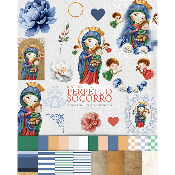 Kit Digital Nossa Senhora do Perpetuo Socorro em Png  