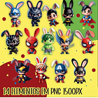 Kit Digital Herois e Personagens Páscoa Arquivos em Png   4