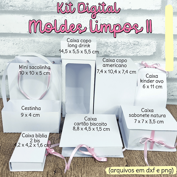 Arquivos Moldes Limpos Caixinhas em Png e Dxf 