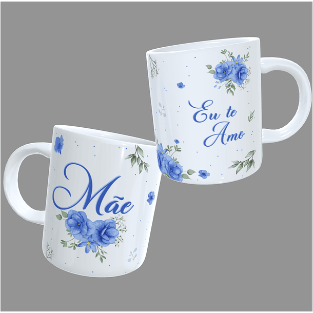 Arte Caneca Mãe Eu Te Amo Azul Arquivo Png 
