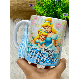 Arte Caneca Feliz Dia Das Mães Princesa Cinderela Arquivo Png