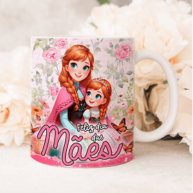 Arte Caneca Feliz Dia Das Mães Princesa Anna Arquivo Png