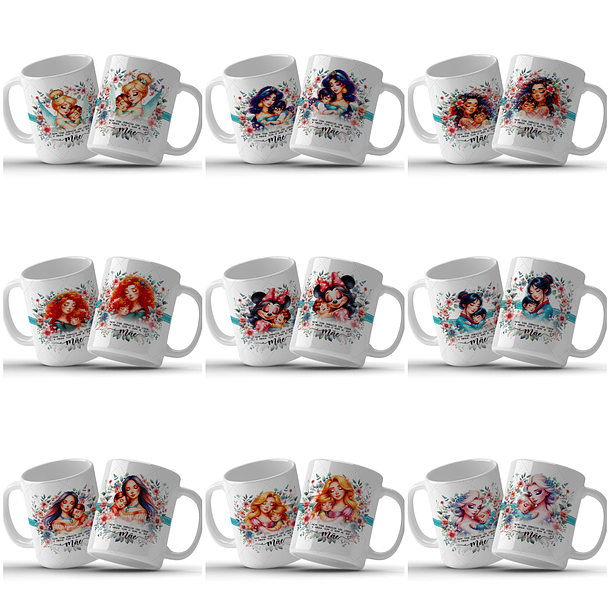 44 Artes para Caneca Princesas Dia das Mães Arquivo em Jpg   1