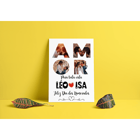 Arte Quadro dia dos Namorados Amor Para Toda Vida Nomes Arquivo Png