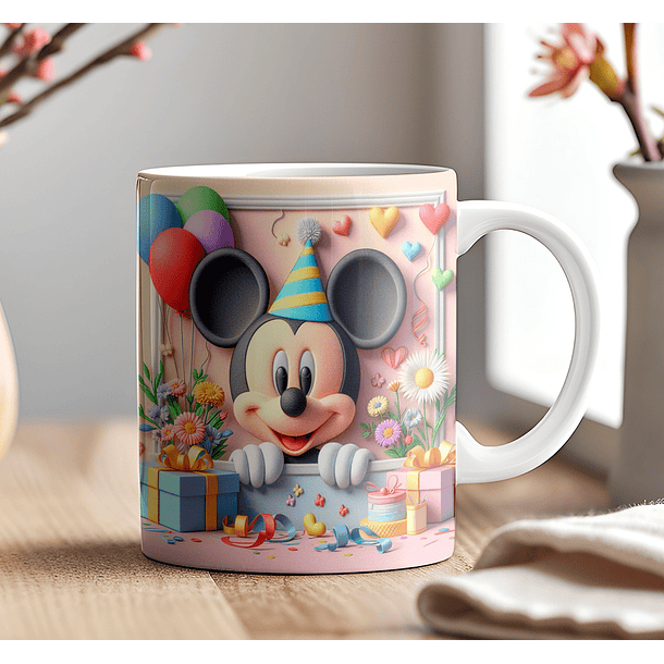 9 Artes para Caneca Aniversário Disney 3d Arquivos em Jpg 1