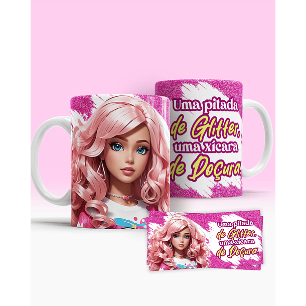 6 Artes Caneca Barbie Arquivos Editável 1