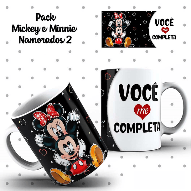 10 Artes Caneca Dia dos Namorados Mickey e Minnie Arquivos Editáveis 5