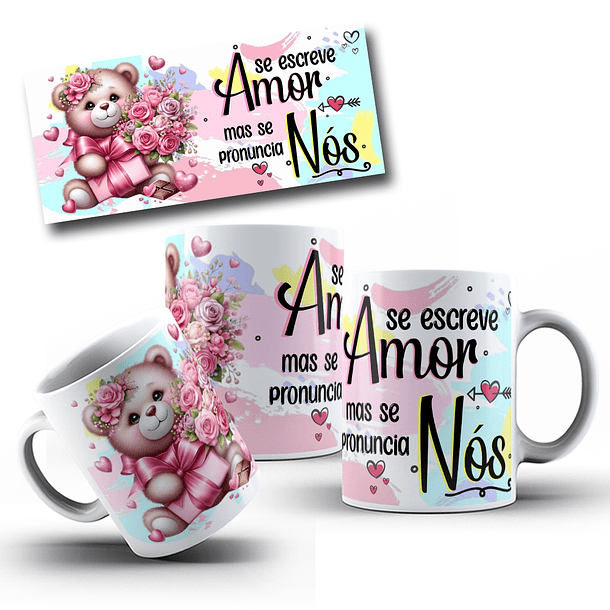 10 Artes Caneca Dia dos Namorados Ursinhos Arquivos Editáveis 9