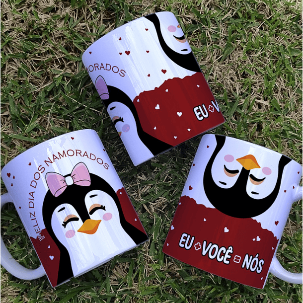 19 Artes Caneca Azulejo e Camisa Dia dos Namorados Pinguins Cute Arquivos Editável 5