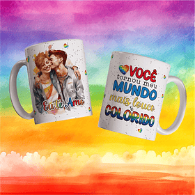 Arte Caneca Você Tornou Meu Mundo Mais Louco e Colorido Arquivo Png