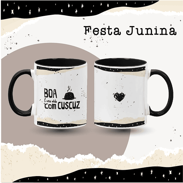 8 Artes para Caneca São João Festa Junina Xilografia Arquivo em Jpg 6