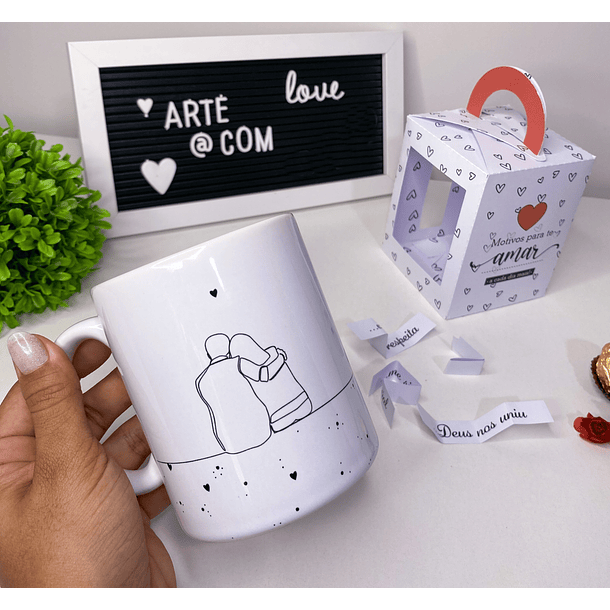 Artes para Caneca Dia dos Namorados e Maleta Motivos para te amar Arquivo Editável  4