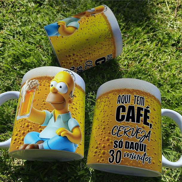 5 Artes Caneca Cerveja Homer Simpson Arquivo Editável  3