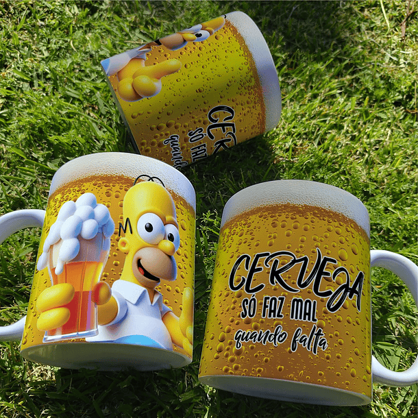 5 Artes Caneca Cerveja Homer Simpson Arquivo Editável  4