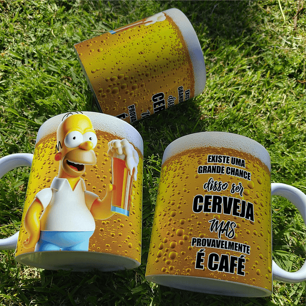 5 Artes Caneca Cerveja Homer Simpson Arquivo Editável  5