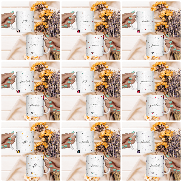 12 Artes Caneca Motivacional Arquivo Editável 