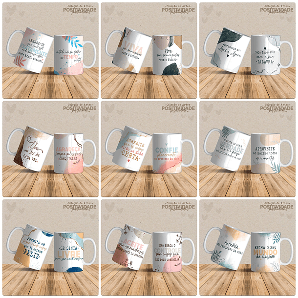 19 Artes Caneca Frases Positivas Arquivo Editável 2