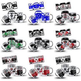 17 Artes para Caneca Kombi e Fusca Arquivo Editável