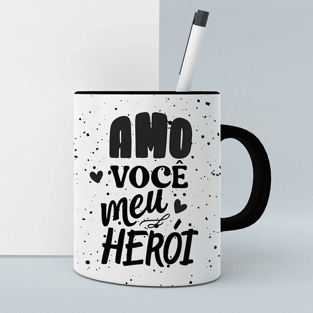 Arte Caneca Amo Você Meu Herói Arquivo Png 