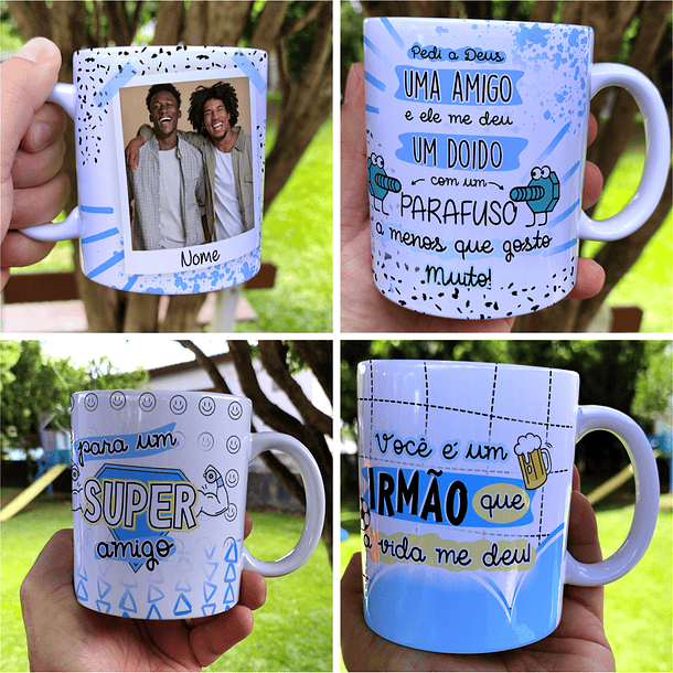 21 Artes para Caneca Amizade Masculino Arquivo Editável 2