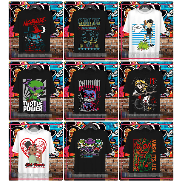 38 Artes para Camisa Personagens Arquivo em Ai 1