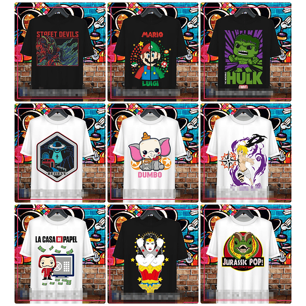 38 Artes para Camisa Personagens Arquivo em Ai 2