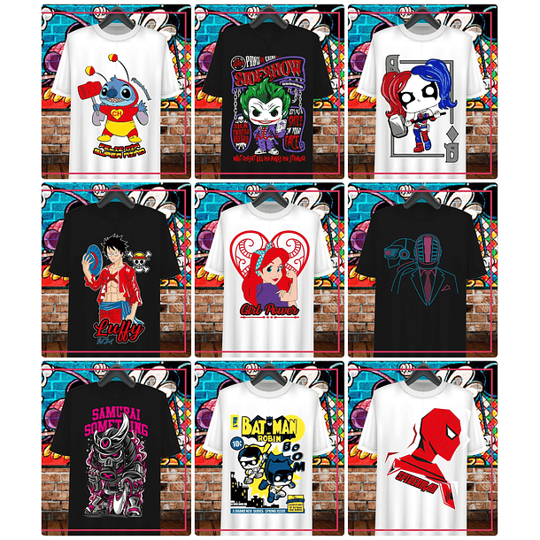 38 Artes para Camisa Personagens Arquivo em Ai 3