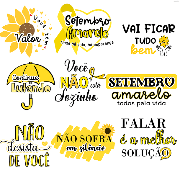 Kit Digital Super Combo Setembro amarelo em Png  9