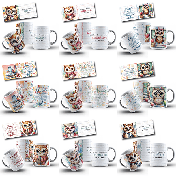 58 Artes para Caneca Dia dos Professores Coruja Arquivo em Jpg 4
