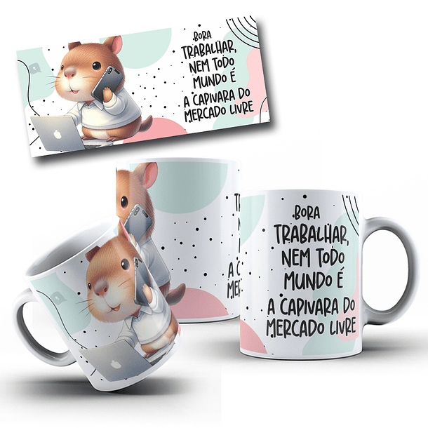 5 Artes Caneca Capivara do Mercado Livre Arquivo Editável  4
