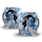 Arte Caneca 3D Boneco de Neve Natal Arquivo Png 1