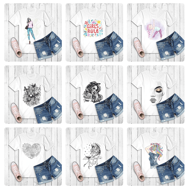 82 Artes Camisa Meninas Mulher Arquivo em Png 8