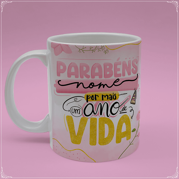 Arte Caneca Para Por Mais Um Ano De Vida Arquivo Png 