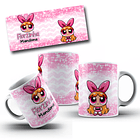 4 Artes para Caneca e Torre de Xícara Meninas Super Poderosas Personalidades Glitter Arquivo em Jpg   6