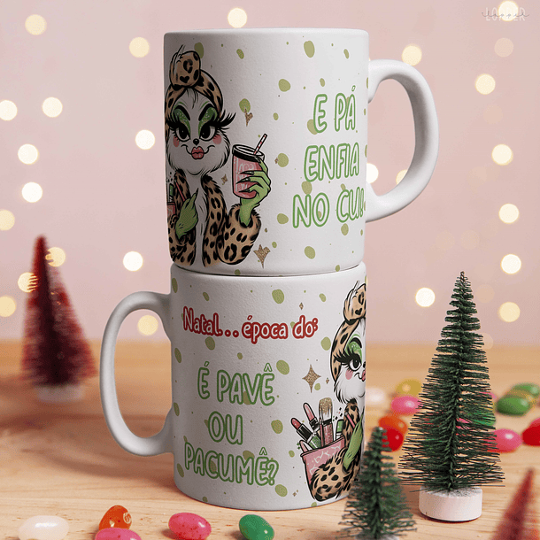 5 Artes para Caneca Meninas Grinch Natal Arquivo em Jpg 2