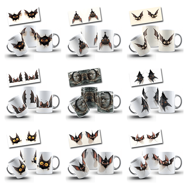 100 Artes para Canecas e Camisa Halloween Arquivo em Png 11