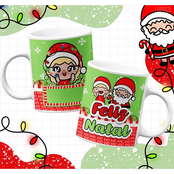16 Artes para Caneca Natal Infantil Arquivo Editável 11
