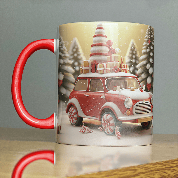 9 Artes para Caneca Carros Natal Arquivo em Jpg 2