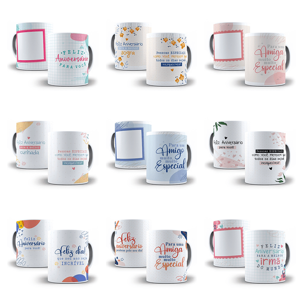 24 Artes para Caneca Aniversário Arquivo Editável 3