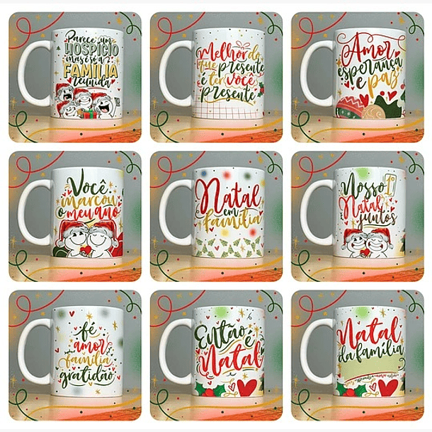 40 Artes para Caneca Papai Noel Arquivo em Jpg 2