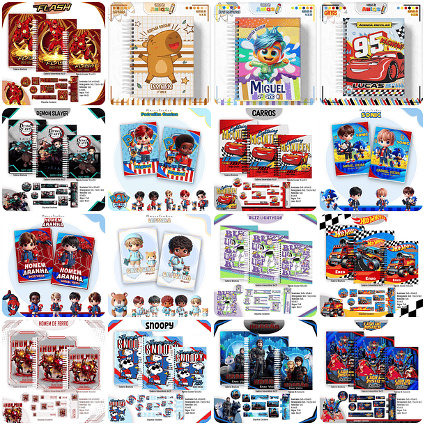 Mega Combo Arquivo Agendas Escolares Mascotes e Personagens 2025 Com atualizações em Pdf  5