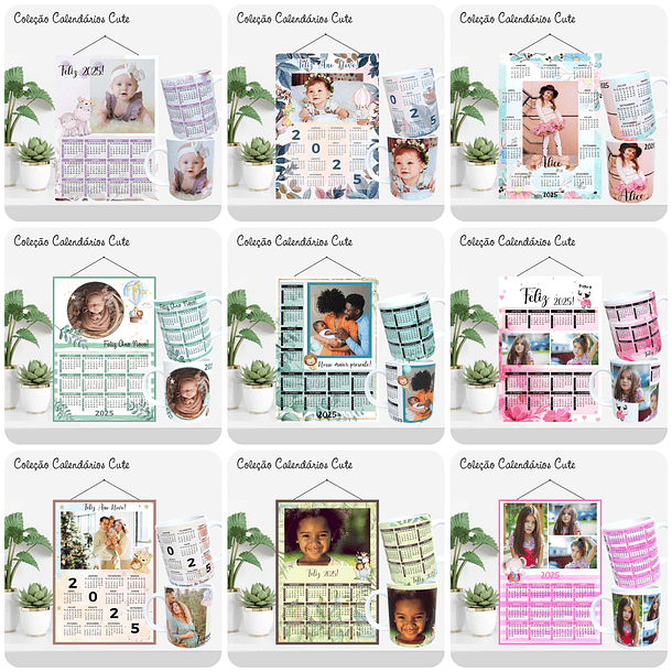 62 Artes para Calendário e Caneca 2025 Arquivo Editável 1