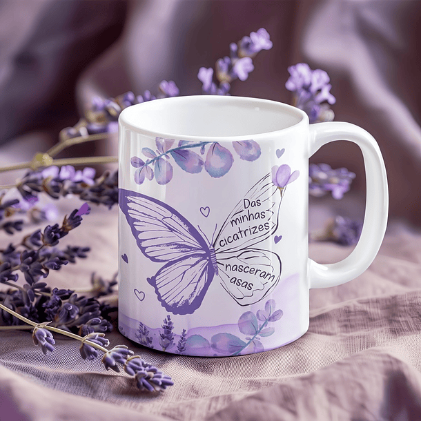Artes Caneca Borboleta das Minhas cicatrizes nasceram asas Arquivo em Png   