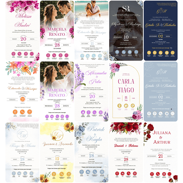 100 Modelos de Convites para Casamento em Canva 1