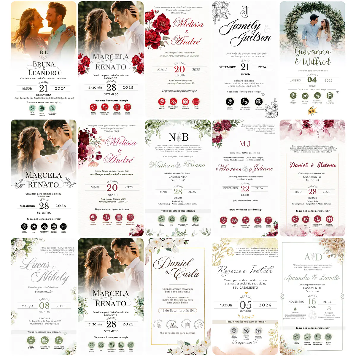 100 Modelos de Convites para Casamento em Canva | Studio Booby