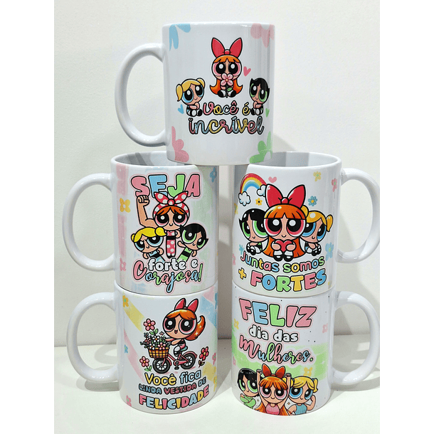 7 Artes para Caneca Dia das Mulheres Meninas Super Poderosas Arquivo em Jpg 2