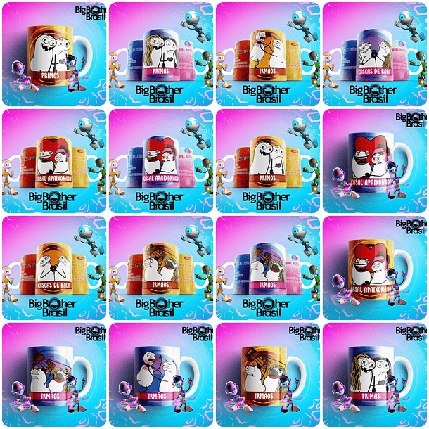 10 Artes para Caneca BBB25 Arquivo em Jpg 