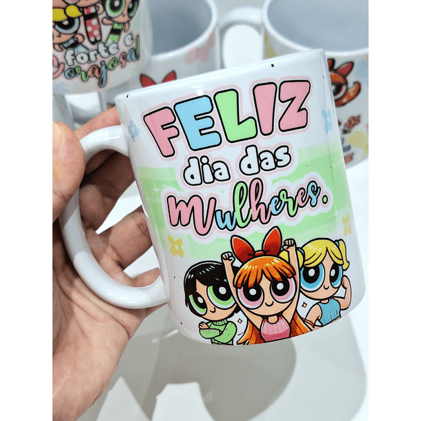 7 Artes para Caneca Dia das Mulheres Meninas Super Poderosas Arquivo em Jpg 1