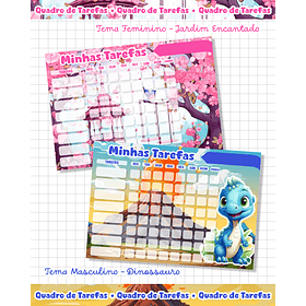 10 Artes para Quadro de Tarefas Diárias Filhos Personagens Arquivo em Jpg