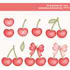 Kit Digital Cerejinhas Cereja em Aquarela Png 2